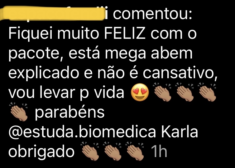 Depoimento de aluno