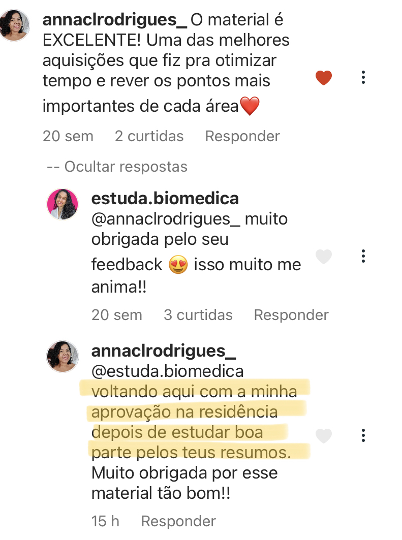 Depoimento de aluno