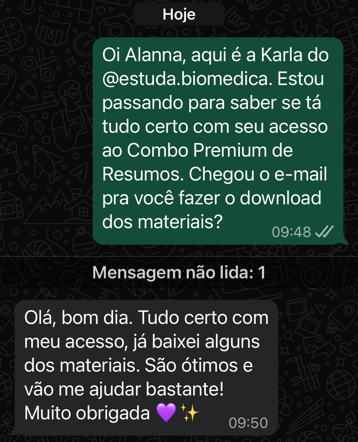 Depoimento de aluno