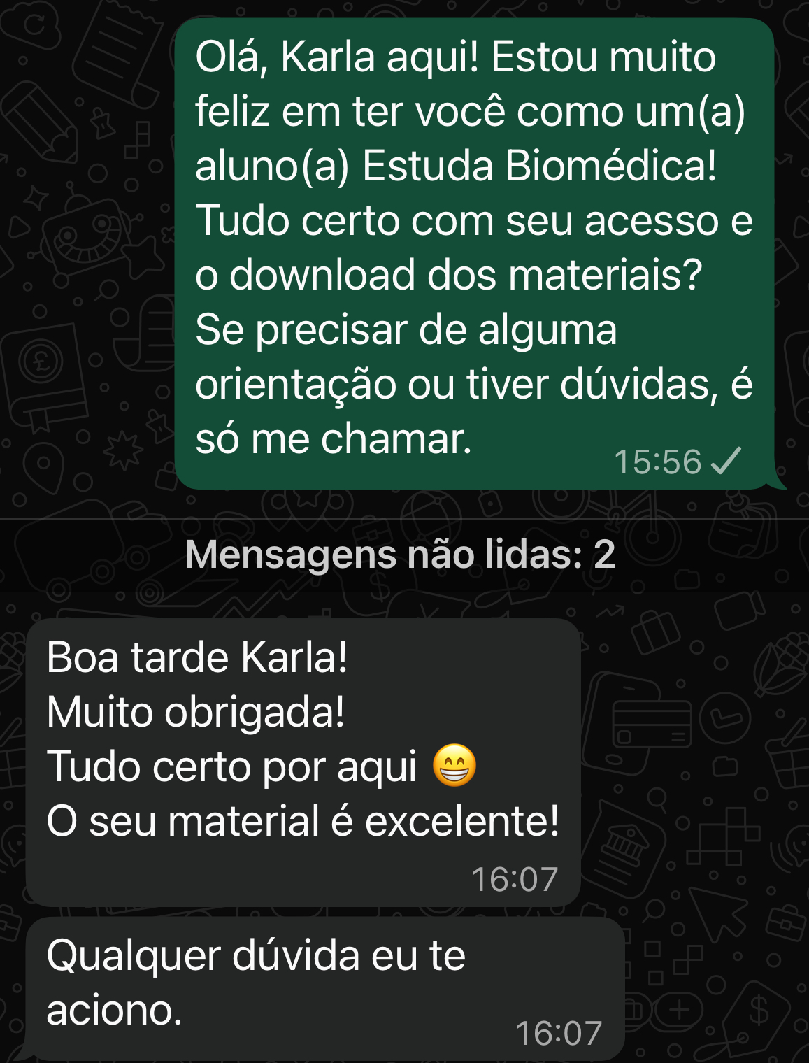 Depoimento de aluno